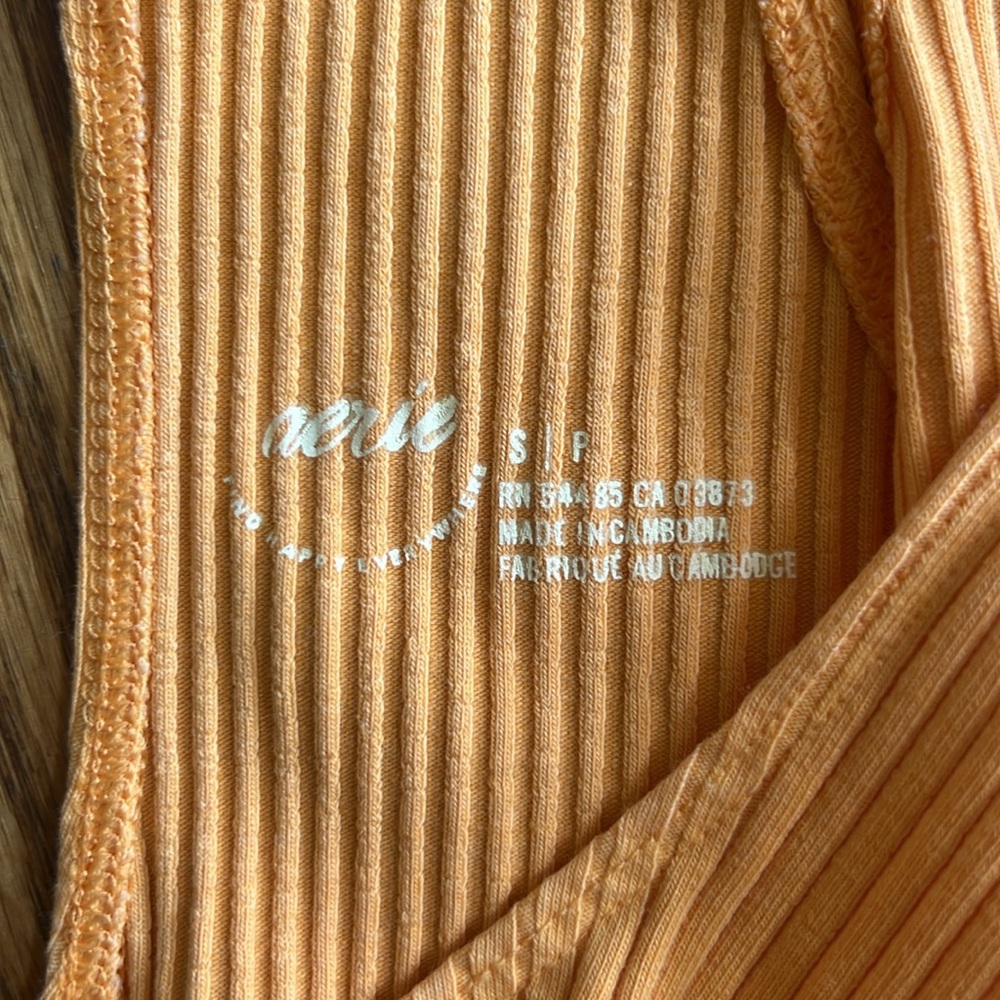 Aerie Tangerine Ribbed One-Shoulder Top - Picture 3 of 3